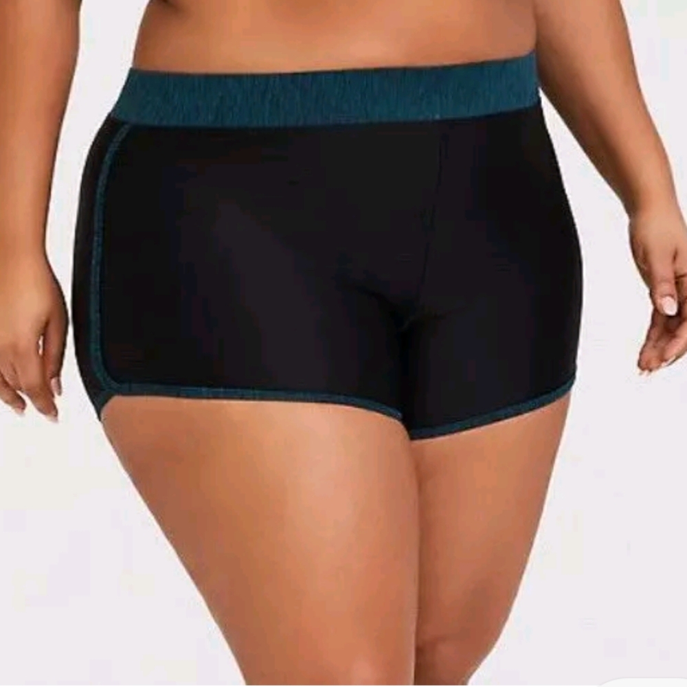 Torrid Active Side Stripe Sporty Space Dye Swim Shorts Women's Plus Size 2X NWT